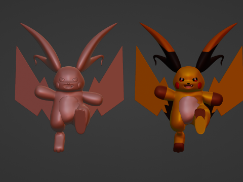 Mega Raichu X - Pokemon 3D मॉडल