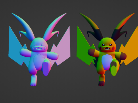 Mega Raichu X - Pokemon 3D मॉडल
