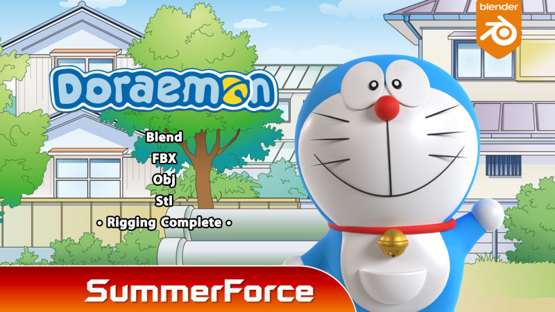 Doraemon - Doraemon 3D मॉडल .c4d .max .obj .3ds .fbx .stl .blend 