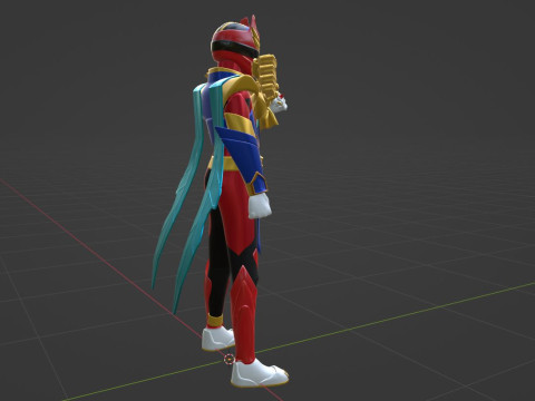 Tega Sword Gozyu Wolf - No1 Sentai Gozyuger 3D Model