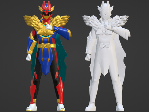 Tega Sword Gozyu Wolf - No1 Sentai Gozyuger 3D Model