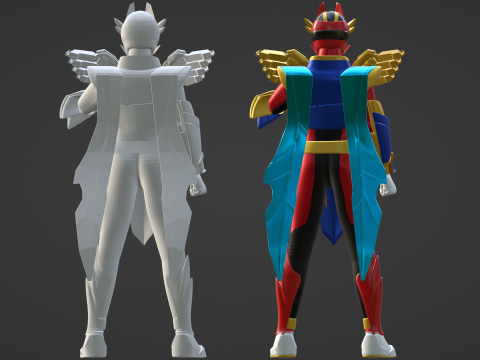 Tega Sword Gozyu Wolf - No1 Sentai Gozyuger 3D Model