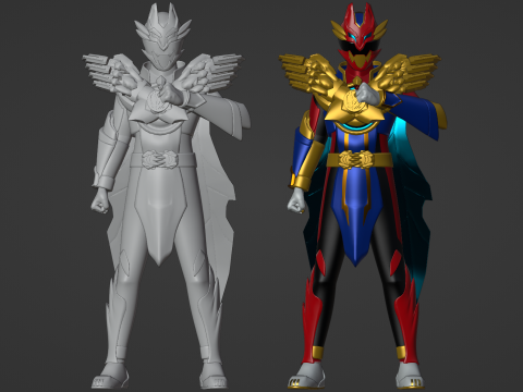 Tega Sword Gozyu Wolf - No1 Sentai Gozyuger 3D Model