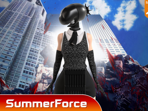 Ragazza Bomba - Uomo Motosega Modello 3D