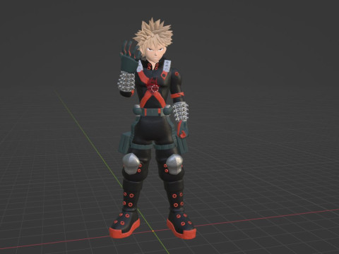 Katsuki Bakugo eindgevecht - Mijn held Academia 3D Model