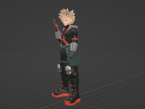 Katsuki Bakugo eindgevecht - Mijn held Academia 3D Model