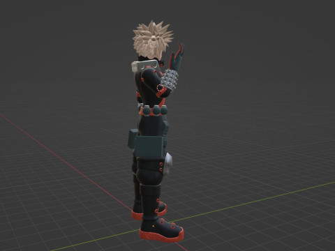 Katsuki Bakugo eindgevecht - Mijn held Academia 3D Model