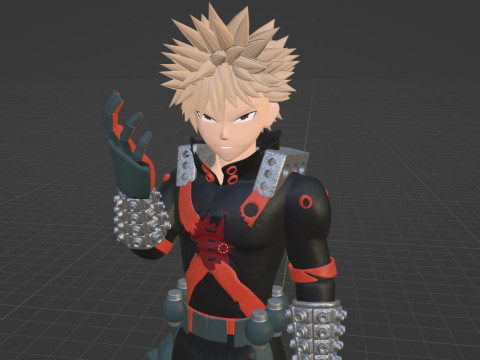 Katsuki Bakugo eindgevecht - Mijn held Academia 3D Model