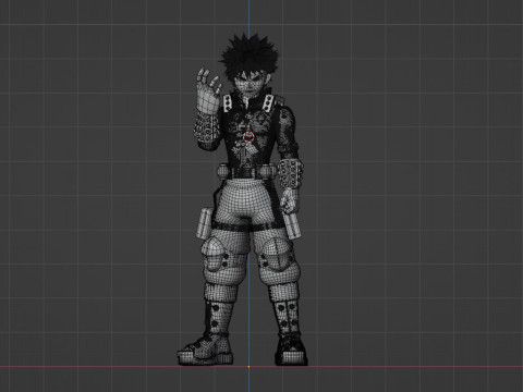 Katsuki Bakugo eindgevecht - Mijn held Academia 3D Model