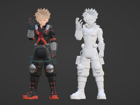 Katsuki Bakugo eindgevecht - Mijn held Academia 3D Model