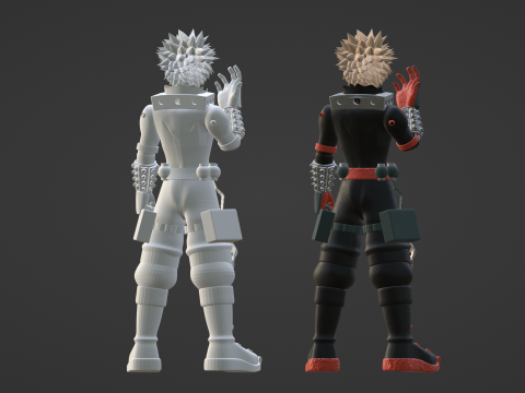 Katsuki Bakugo eindgevecht - Mijn held Academia 3D Model
