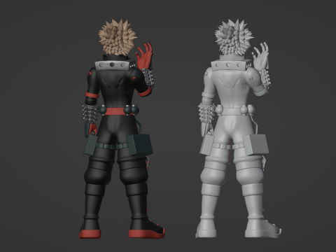 Katsuki Bakugo eindgevecht - Mijn held Academia 3D Model