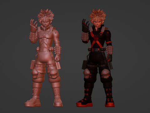 Katsuki Bakugo eindgevecht - Mijn held Academia 3D Model