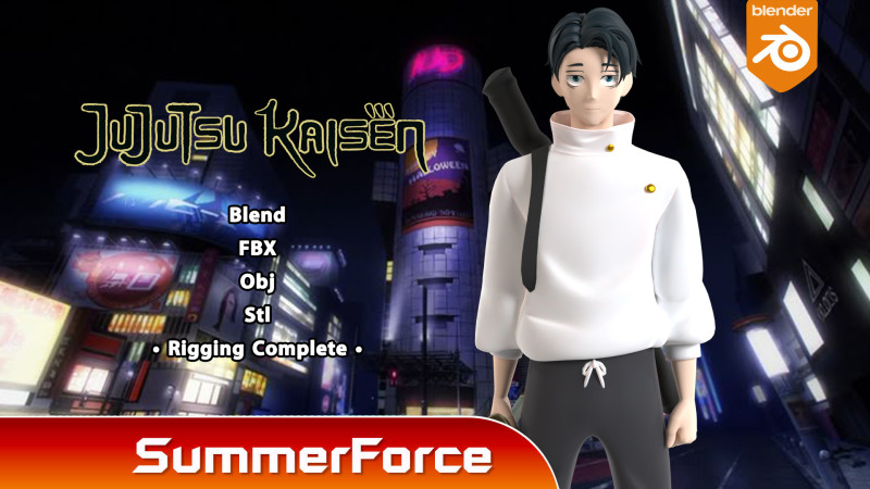 Yuta Okkotsu - Jujutsu Kaisen SS3 3D Model .c4d .max .obj .3ds .fbx .stl .blend