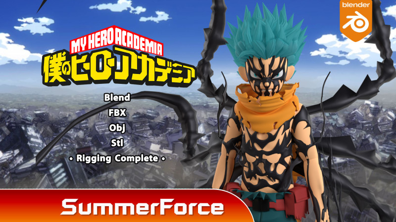 Hamparan Deku - Akademi Pahlawanku Model 3D .c4d .max .obj .3ds .fbx .stl .blend