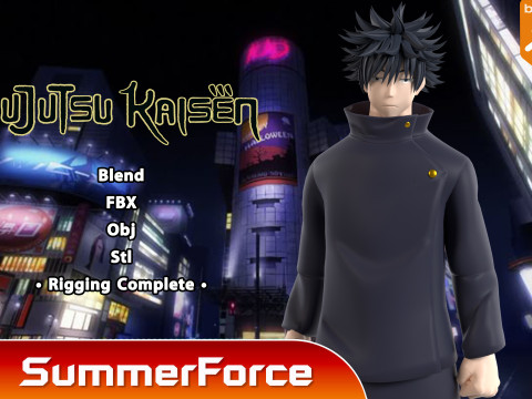 Megumi Fushiguro-Jujutsu Kaisen SS3 Modello 3D