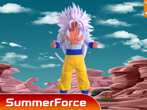 Goku Super Saiyan 5 - Dragon Ball AF Modèle 3D