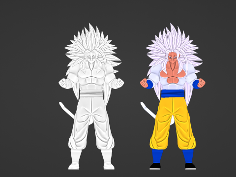 Goku Super Saiyan 5 - Dragon Ball AF Modèle 3D