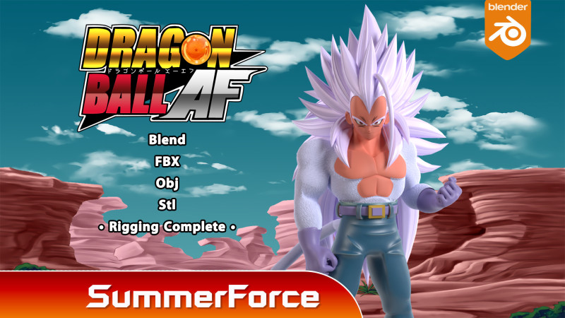 Vegeta Super Saiyan 5 - Dragon Ball AF Model 3D .c4d .max .obj .3ds .fbx .stl .blend 