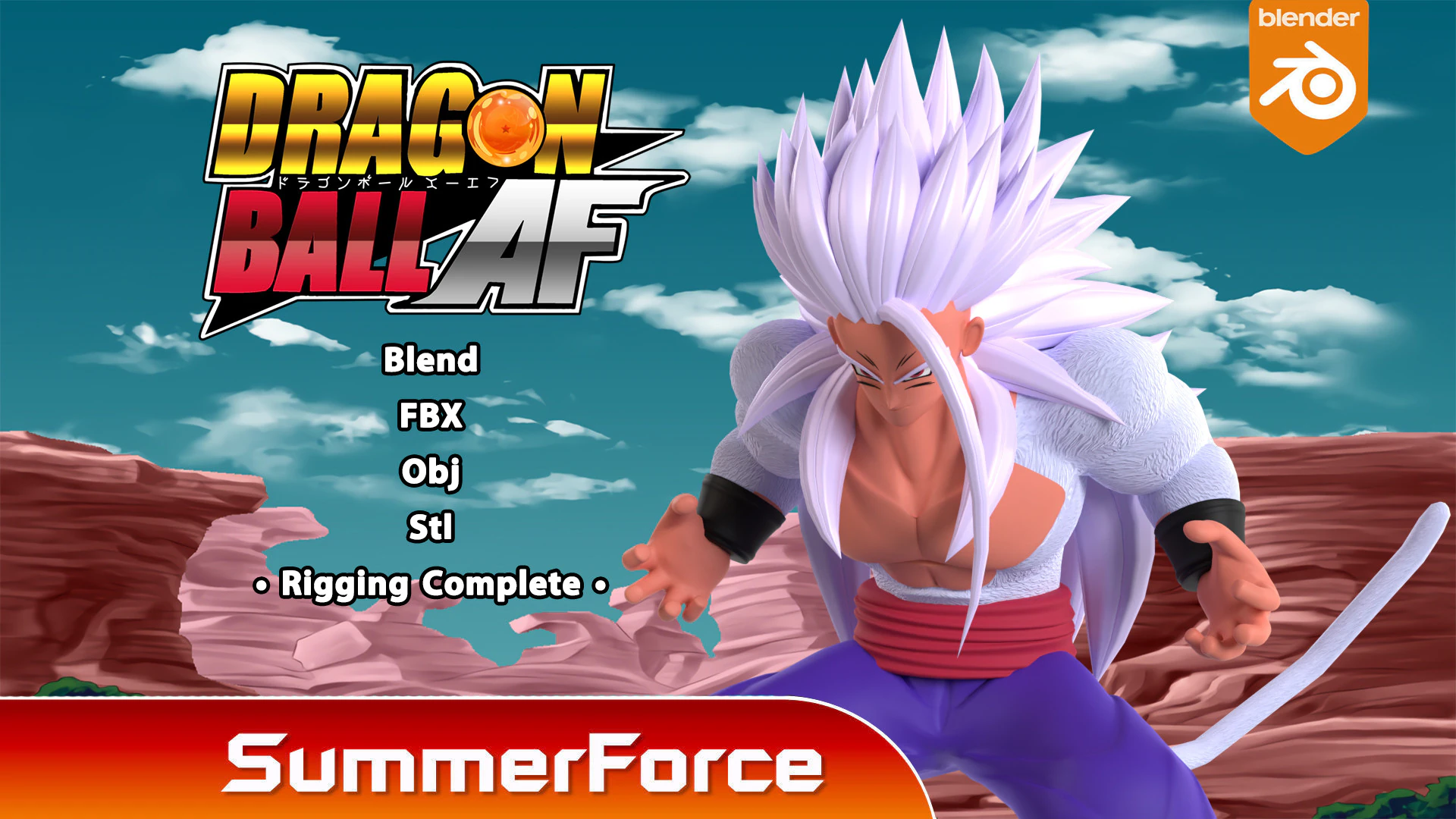 Gohan Super Saiyan 5 - Dragon Ball AF 3D Model .c4d .max .obj .3ds .fbx .stl .blend 