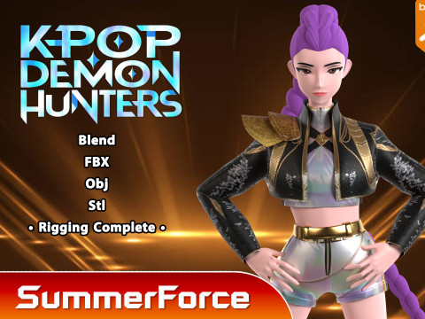 ルミ ゴールデン コスチューム - KPop デーモンハンター 3Dモデル