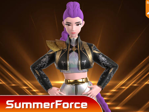 Kostum Emas Rumi - Pemburu Setan KPop Model 3D