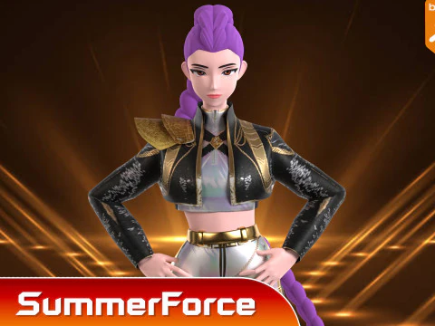 Fantasia Rumi Golden - Ca&ccedil;adores de Dem&ocirc;nios KPop Modelo 3D