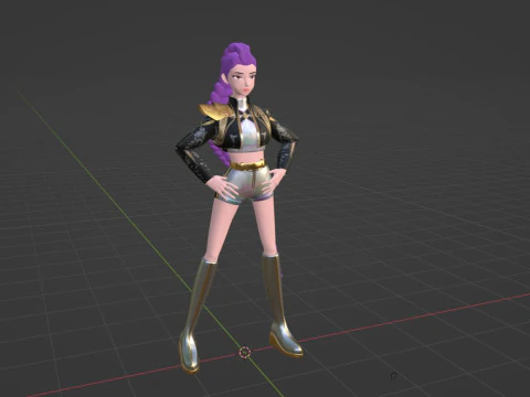 Fantasia Rumi Golden - Ca&ccedil;adores de Dem&ocirc;nios KPop Modelo 3D