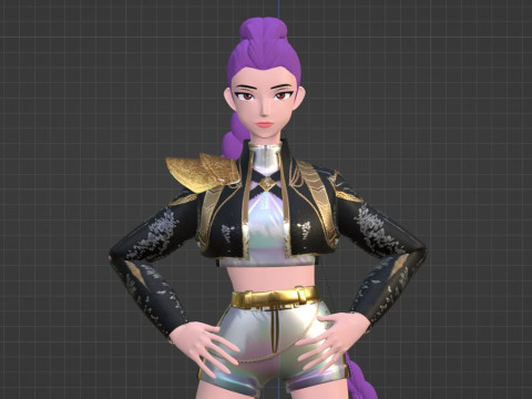 Kostum Emas Rumi - Pemburu Setan KPop Model 3D