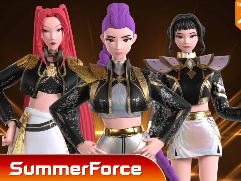 Fantasia Rumi Golden - Ca&ccedil;adores de Dem&ocirc;nios KPop Modelo 3D