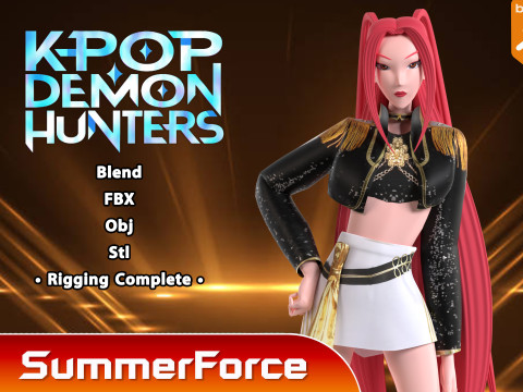 Mira Golden Costume - KPop Demon Hunters 3D Model