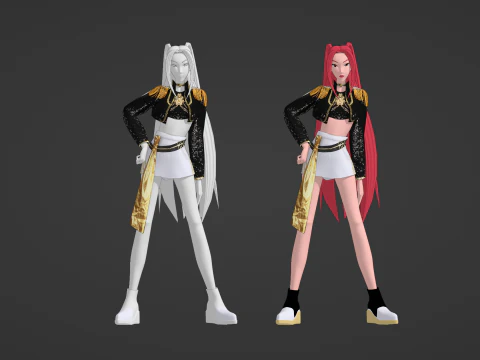 Mira Golden Costume - KPop Demon Hunters 3D Model