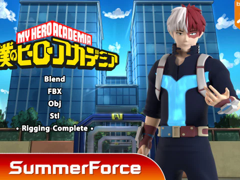 Shoto Todoroki adulto - My Hero Academia Modelo 3D