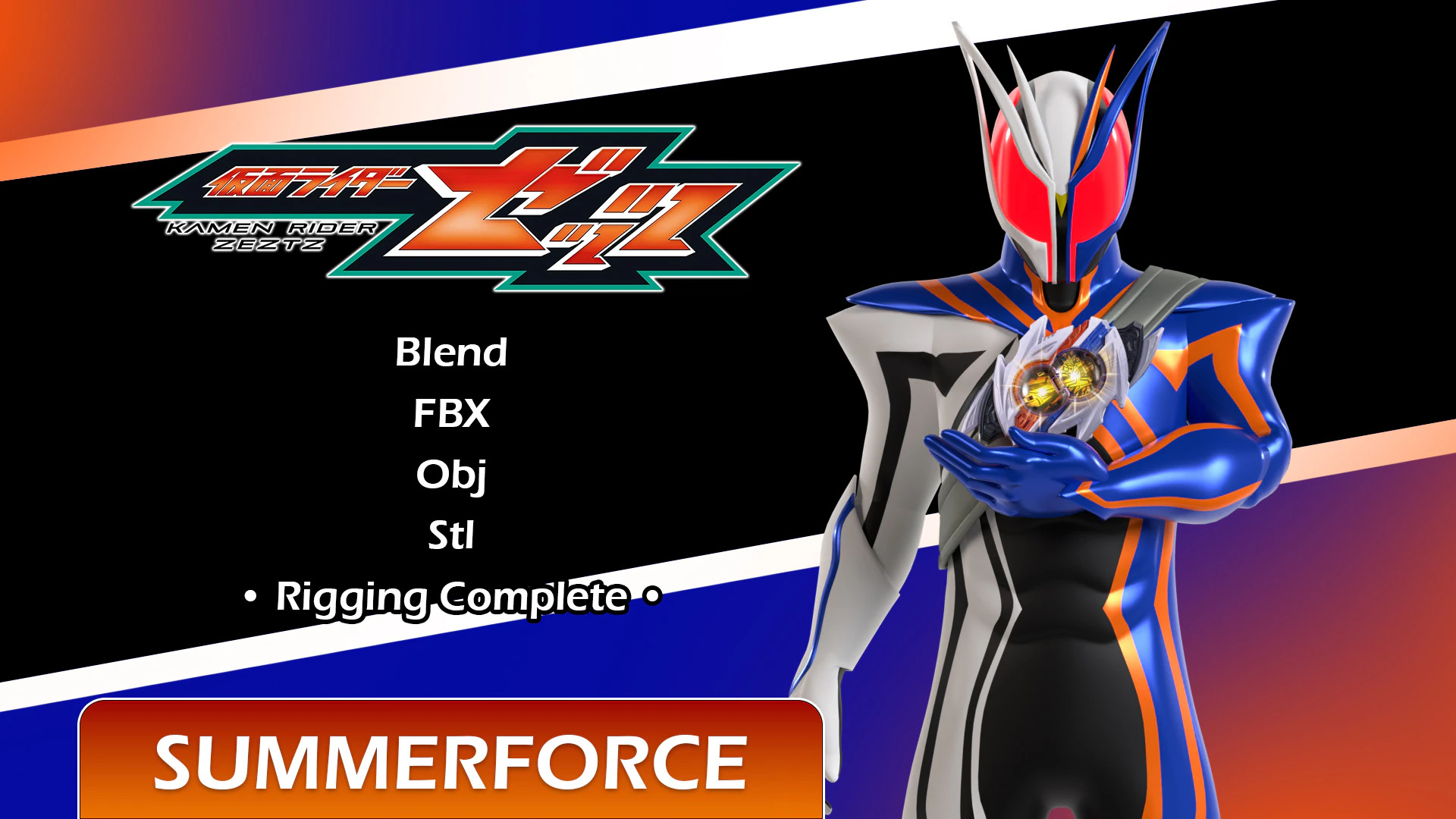 Kamen Rider Nox - Kamen Rider Zeztz 3D Model .c4d .max .obj .3ds .fbx .stl .blend
