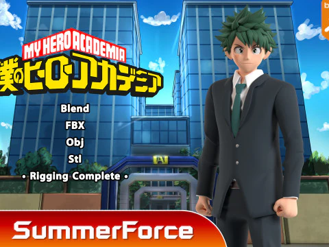 Izuku Midoriya Dewasa - Akademi Pahlawan Saya Model 3D