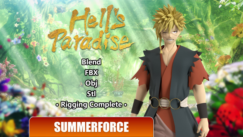 Aza Chobei - Hells Paradise 3D Model .c4d .max .obj .3ds .fbx .stl .blend 