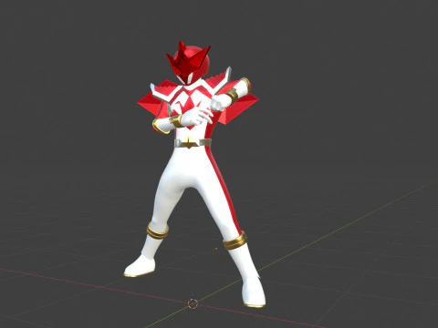 Origa Red - Original Sentai Origaranger 3D Model