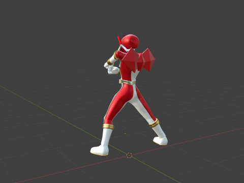 Origa Red - Original Sentai Origaranger 3D Model
