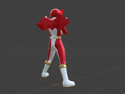 Origa Red - Original Sentai Origaranger 3D Model