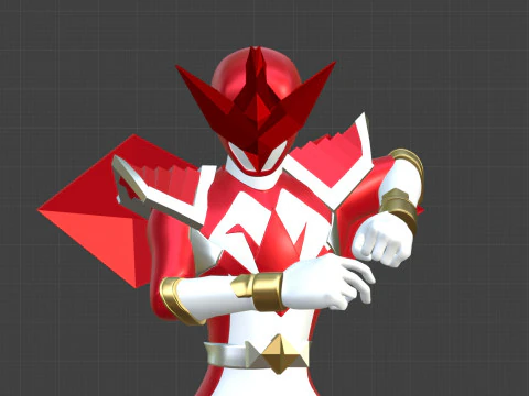 Origa Red - Original Sentai Origaranger 3D Model