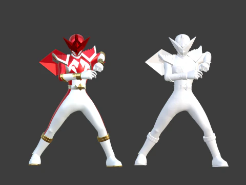 Origa Red - Original Sentai Origaranger 3D Model