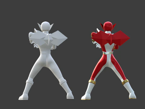 Origa Red - Original Sentai Origaranger 3D Model