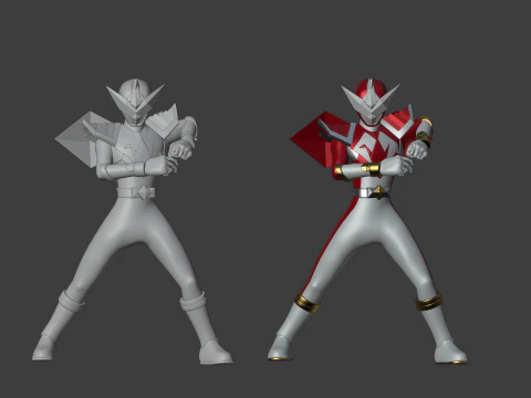 Origa Red - Original Sentai Origaranger 3D Model