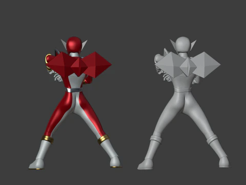 Origa Red - Original Sentai Origaranger 3D Model