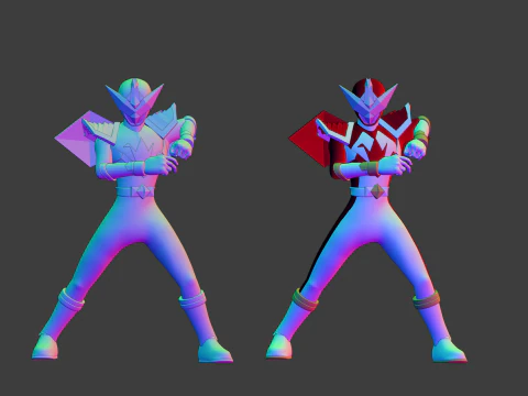 Origa Red - Original Sentai Origaranger 3D Model