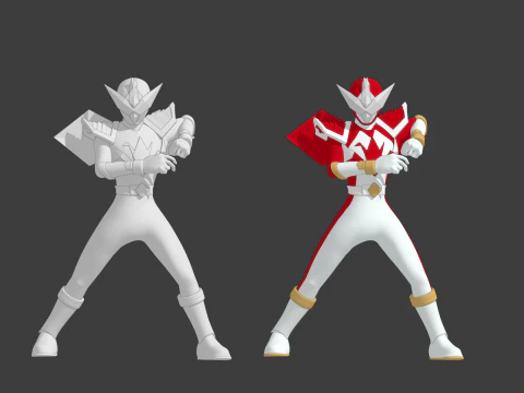 Origa Red - Original Sentai Origaranger 3D Model