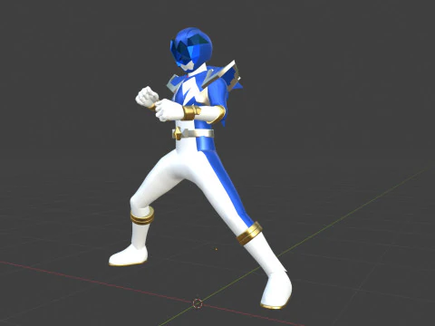 Origa Blue - Original Sentai Origaranger 3D Model