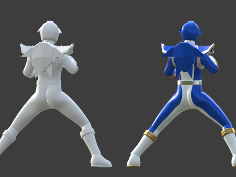 Origa Blue - Original Sentai Origaranger 3D Model