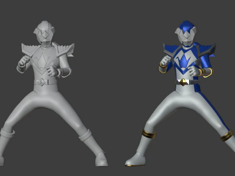Origa Blue - Original Sentai Origaranger 3D Model