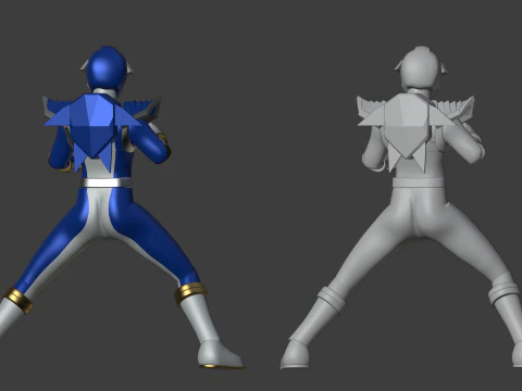 Origa Blue - Original Sentai Origaranger 3D Model